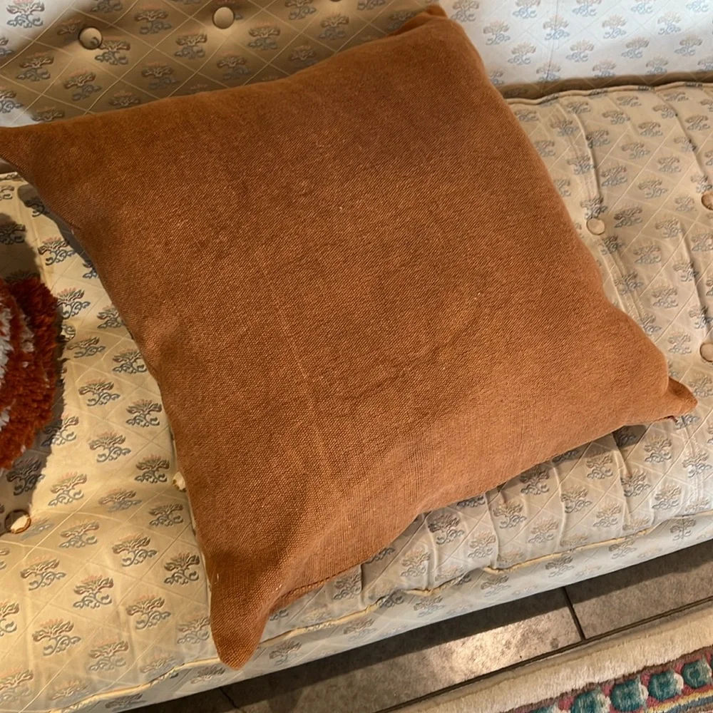 West Elm Honey Accent Pillow 68% cotton / 32% jute / 24 x 24 inches